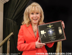 officialbarbaraeden:    Recently Barbara was honored by the Pacific Pioneer Broadcasters with the Art Gilmore Career Achievement Award. - Team Eden