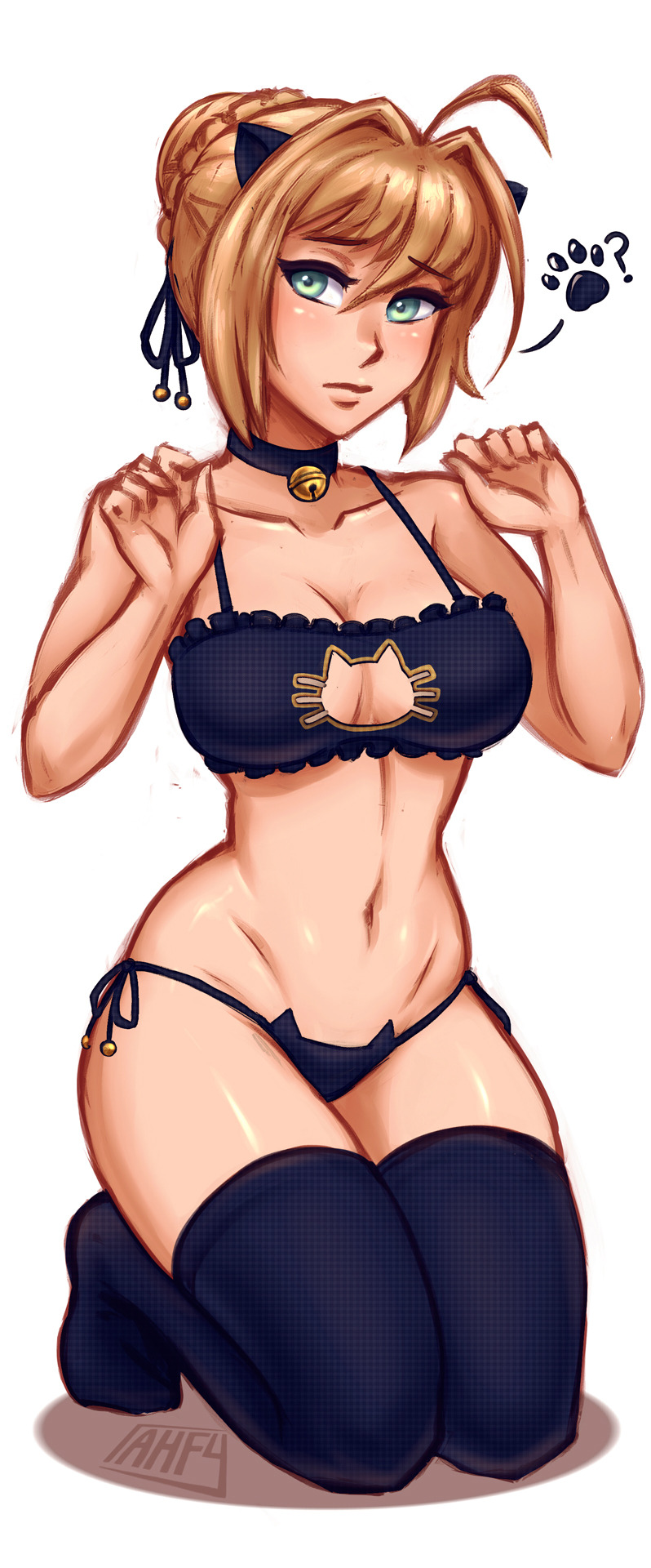 saber from fate/stay night pinup commish! I enjoyed drawing the outfits (•̀ᴗ•́)و