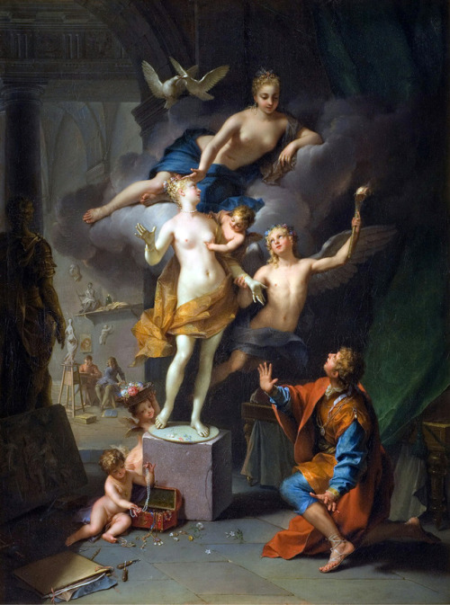 Jean Raoux (1677–1734). Pygmalion adoring his statue 1717