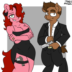 A commission for Halloman OCs belong to http://ask-flyncotta.tumblr.com/ and the theme was Mr. and Mrs Smith.