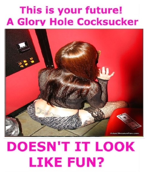 gentlegiant62: kimmy-sissy: whoreintocrossdresser: Hell YES it does  I love glory holes. Suck off am