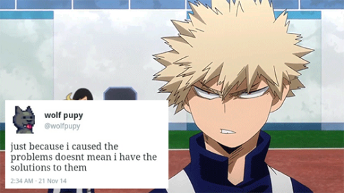 thylovelylionheart: correctbnha: bakugou but wolfpupy tweets @an-assortment-of-forks