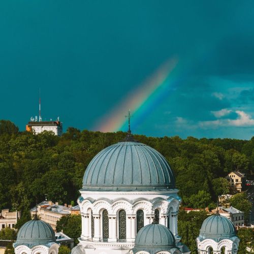 Rainbow #Kaunas #Lithuania #Lietuva #dronas #skypixel #djieurope #Mavic3 #djimavic3 #Kaunasaerial #V