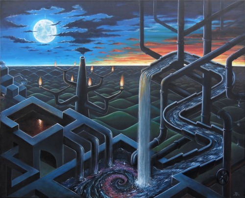 eatsleepdraw:  “Endless Impossibilities” by Frank Franklin Acrylic on Canvas 100 x 80cmInspired by M.C.Escher