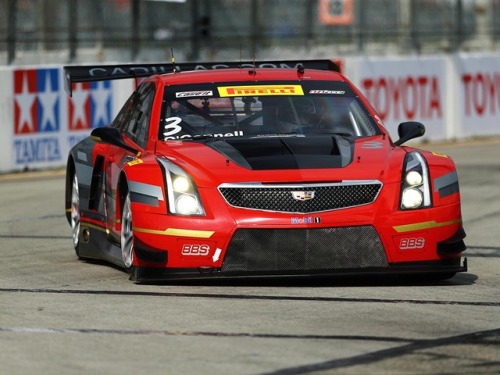 Cadillac Racing’s N°3 Cadillac ATS-V.R GT3 blazes over the California concrete during the 2017 PWC G