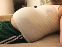 bigdrmr:  Bellies stuffed in too-small shirts