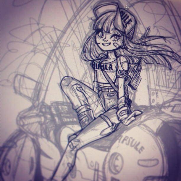 thetarrpit:  ⭐Progress preview of Bulma from Dragon Ball for an upcoming zine!!