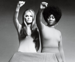 lavenderhistory:  Gloria Steinem and Dorothy Pitman-Hughes, 1972 and 2014 Ask me who these women were. Hughes’ father was beaten nearly to death by the KKK when she was a kid, and what does she do? Become an activist to try and stop that from happening