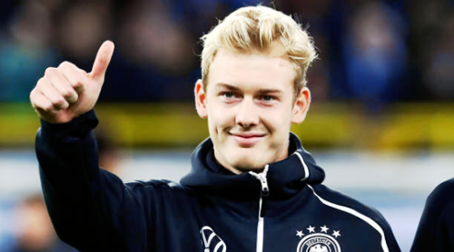 Julian Brandt of Germany and Kai Havertz of Germany line up during the International Friendly betwee