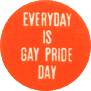 lesbianherstorian:  a pride button from out/look: national lesbian &amp; gay