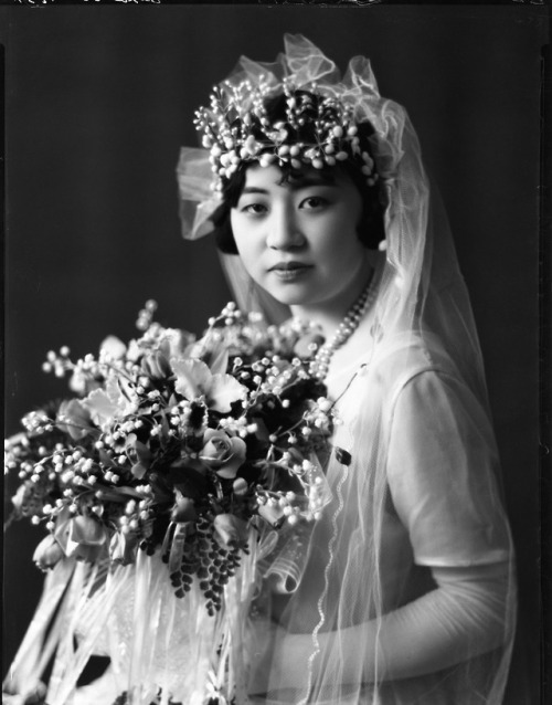 Black and White Negative Bridal portrait© 2015 The Wing Luke Museum. All Rights Reserved.