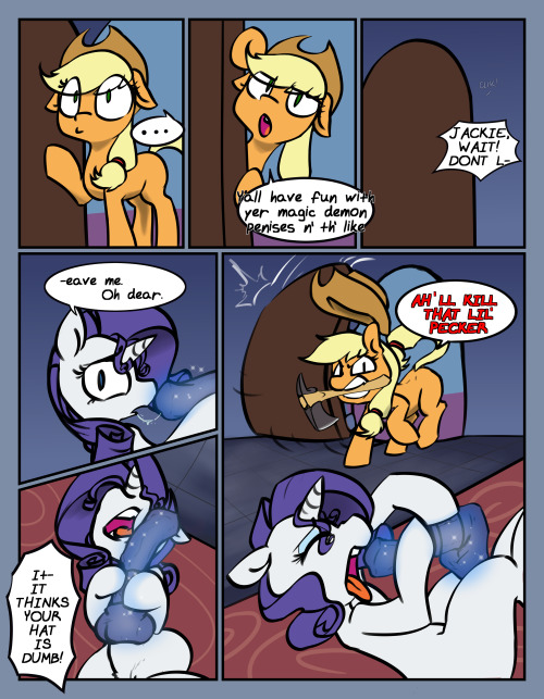 thebirdiebin: A Fashionista’s Phallic Fantasy A comic I worked on for Out of Hoof Disc 2… Before it got cancelled… Six months after I finished the comic… Oh well, what can you do?… Well, I can post the comic. For free. How about them apples?