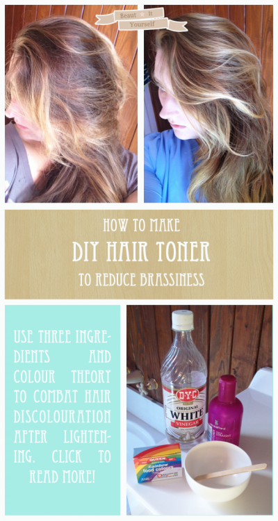 How to make your own hair toner to combat brassiness and discolouration after hair lightening, with 