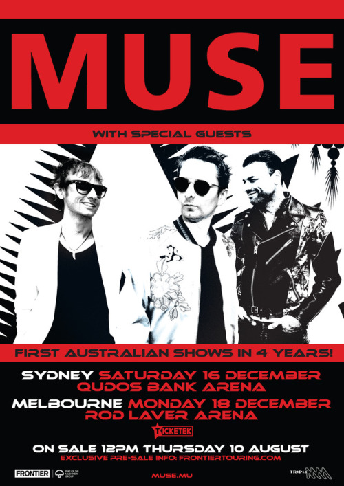 musedotmuofficial: ! Muse are pleased to announce new shows in Australia for the first time since 20