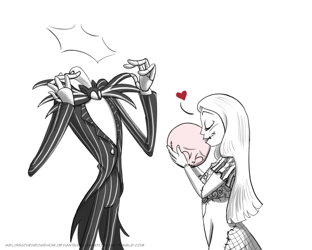 jack and sally nightmare before christmas kissing