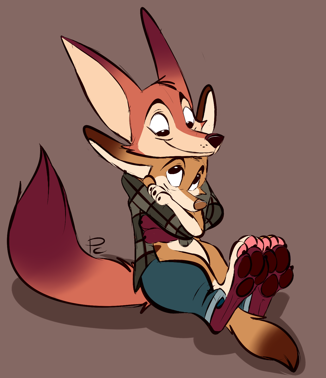 pastel–core:  Foxes   sketch trade with PointedFox    &lt;3