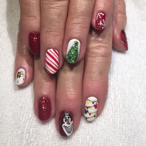 Disney World bound Xmas Nails for Deb #disney... - Hey, Nice Nails!