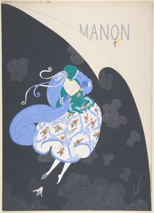 Costume Design for Manon, Chicago Opera Company, 1922. Erté (Romain de Tirtoff)  (F