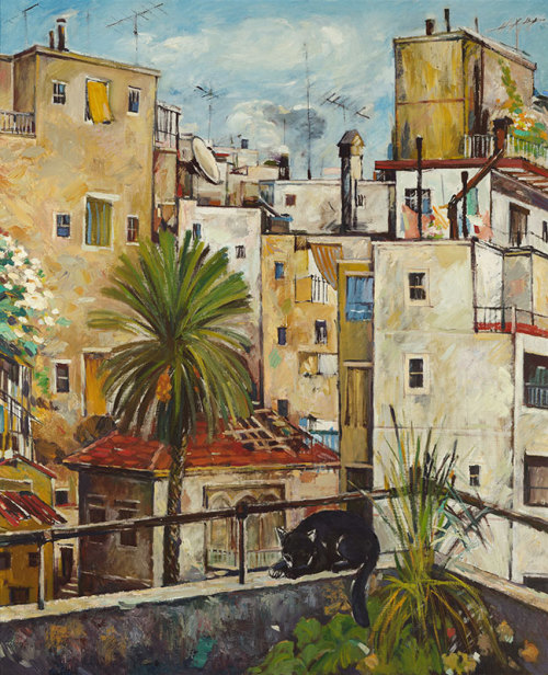 Hamra   -   Abdel Hamid Baalbaki , 1990.Lebanese,  1940-2013Oil on canvas,110 x 90 cm.