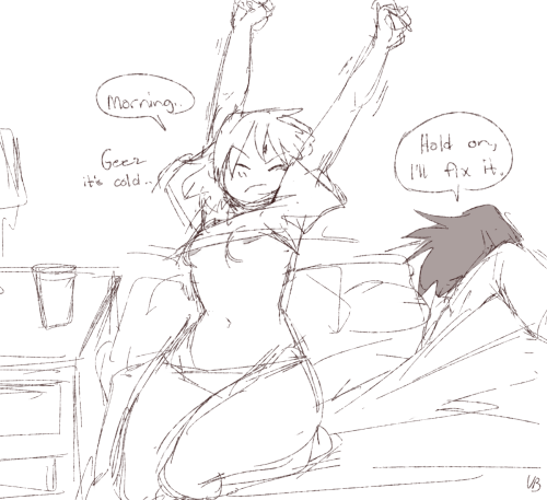 souredcandy:  neither of them are big morning people but waking up to keep his gf warm and snug is an important of their daily routine