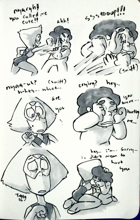 zottgrammes:  peridot regrets  what if peridot didn’t know her own strength and wound up hurting steven??? .. oh no…. how could you peridot..  ever since then peridot has been fiercely protective w steven, rivaling even pearl.   peri my love <3