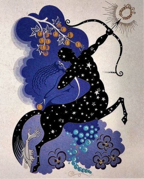 danismm:“The Zodiac” by Erté. Virgo, Libra, Scorpio, Sagittarius.