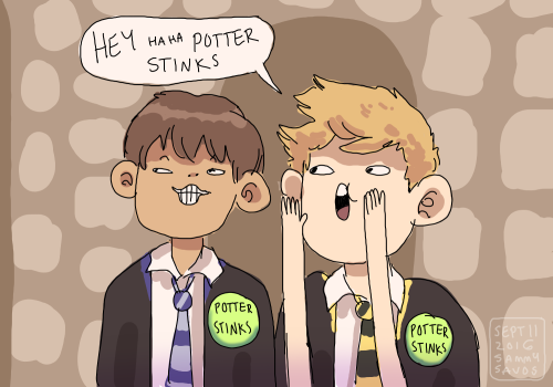 hamotzi: if harry had just worn one of those buttons himself he would have been the coolest kid in s