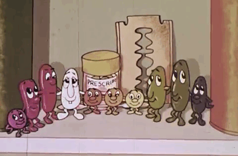 dollmeat3-blog:Dancing and singing pills in “Sniffy Escapes Poisoning” 1967