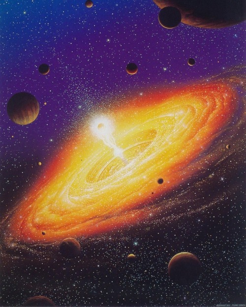 retroscifiart:‪Painting by Tsuneo Sanda (1991) for Omni, May 1993 issue. Image from the book The Min