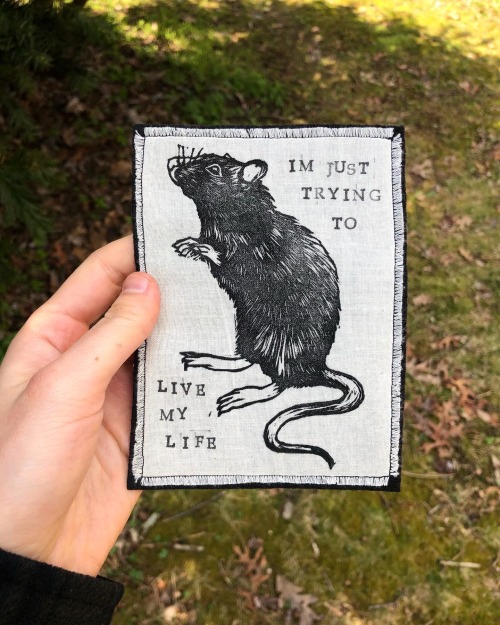 kellyaroman:New handmade iron-on rat patches to celebrate the Year of the Rat! Printed with oil base