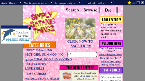 Heres A Fake Screen Grab I Made Of A Fictional Website From My Musical Lucifers Law! There Are A Lot