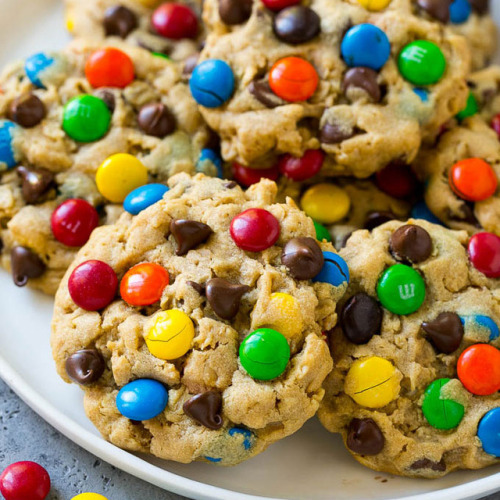 sweetoothgirl:chewy peanut butter oatmeal monster cookies 