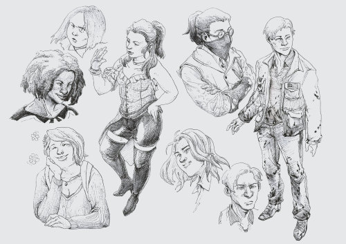 sketch page of some dbd characters!(commission work)