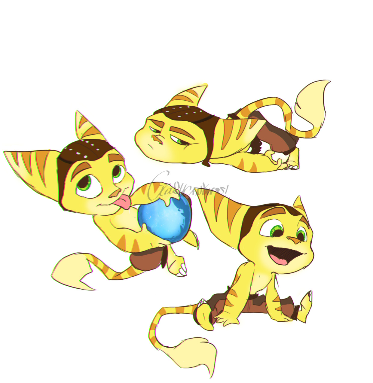 crashcandyness:  baby Ratchet sketches 