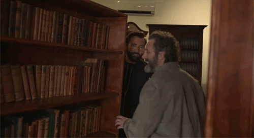 mizgnomer:David Tennant and Michael Sheen (and Neil Gaiman) at the Good Omens Pop-Up Bookshop in Soh