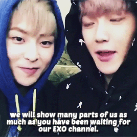fyxiubaek:adorable xiubaek introducing EXO V Channel 