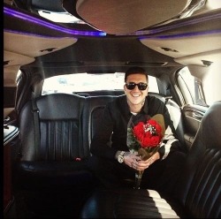 bandmembers-gonewild:  Can we just take a moment &amp; pretend that you’re on the other side of that limo? “These roses are for you, now get over here and sit next to me!&ldquo; &lt;br&gt; Austin Carlile (OM&amp;M)~shirtless band blog 