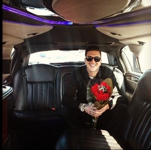 bandmembers-gonewild:  Can we just take a moment & pretend that you’re on the other side of that limo? “These roses are for you, now get over here and sit next to me!“ <br> Austin Carlile (OM&M)~shirtless band blog 