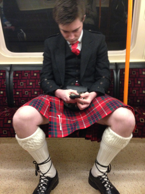 Flashing men in kilts