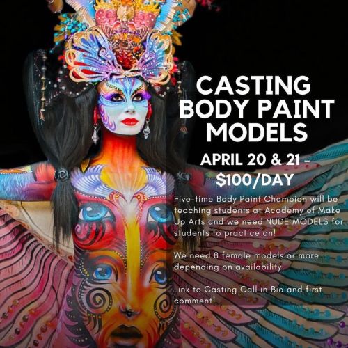 MODEL CALL, NASHVILLE, TN- #amuanashville #madelyngreco #livingbrushbodypaint #bodypaintinstruction 