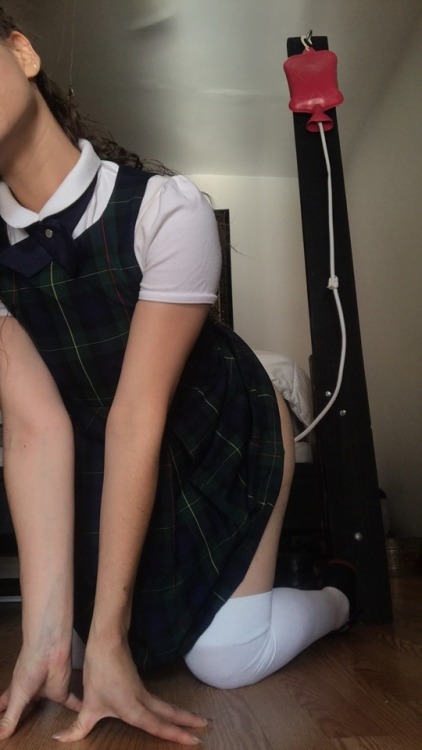 yesemberposts:  Prepping my ass for Mr. Savano before we discuss my performance in the previous semester, and my eligibility for Prefect.   (With @theruleset, leave the caption be pls) 