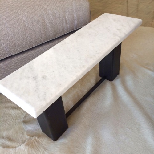 Steel and Quartizite Coffee Table“White Crystal” quartizite, structural steel. Commissio