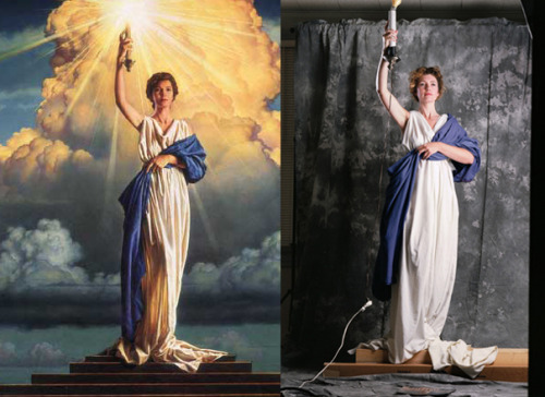 sixpenceee: 28 year old Jenny Joseph modeling for Columbia Pictures’ logo.