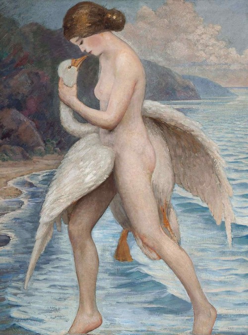 youcannottakeitwithyou:Gustav Johan Fenger (Danish, 1887-1975). Leda and the swan.