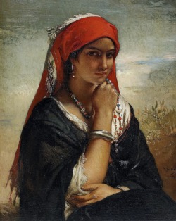 gyclli:  The Necklace  By Jean François Portaels - [Belgian , 1818 - 1895]  Oil on canvas .
