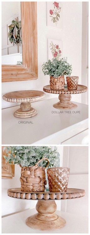 DIY Knockoff Dollar Store Wood Beaded Cake StandFor hundreds of Knockoff DIYs go here: truebluemeand