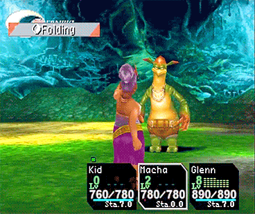 fantasyanime: A character in Chrono Cross (PS1), Macha, can defeat enemies by folding