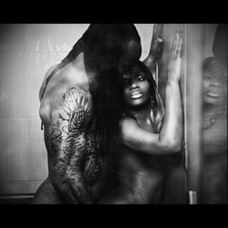 Luvisblack:  Stepping In The Steaming Hot Shower Behind You. We Slowly Begin To Bathe