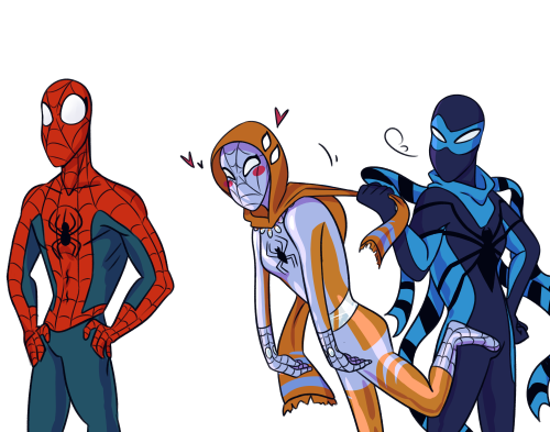 Some spidersona drawings from a while ago that I never posted ft. my sisters and brother-in-law