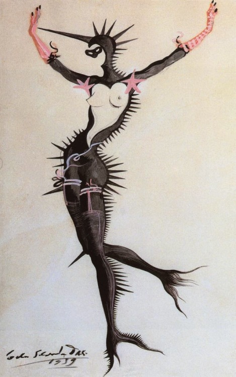 kittehclawspiercetheveil: arinewman7: Masked Mermaid in Blackby Salvador Dali1939